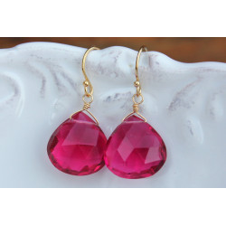 Pink Quartz Stone earrings