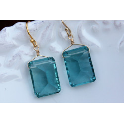 Teal Quartz Stone earrings