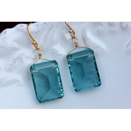 Aquamarine Stone earrings