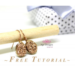 Kit set with free Video Tutorial - Druzy earrings