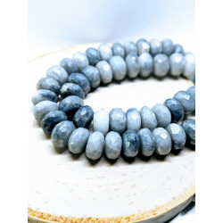 Silver Moonstone Rondelles 10mmx7mm