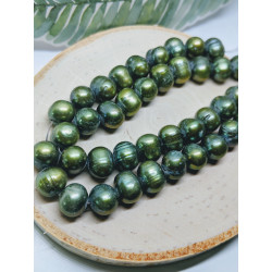 Green Fresh Water Pearls 11mmx9mm