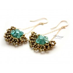 Apatite and Pearls Earrings