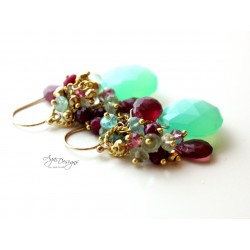 Mint and Ruby Earrings