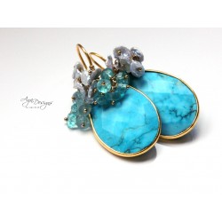 Turquoise and Apatite Earrings
