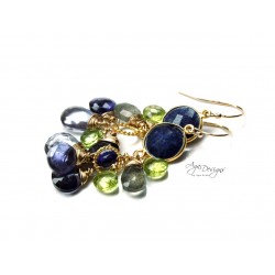 Lapis and Iolite Earrings