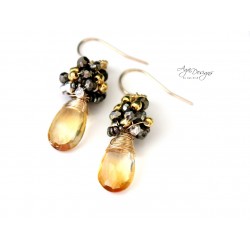 Citrine and Pyrite Earrings