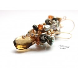 Beer Quartz Earrings