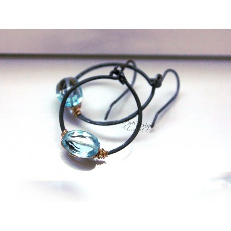 Swiss Topaz Hoops Earrings