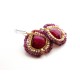 Ruby Red with Pearls and Garnet Earrings
