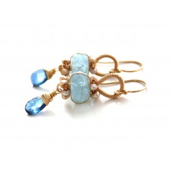 Aquamarine and Kynite Earrings