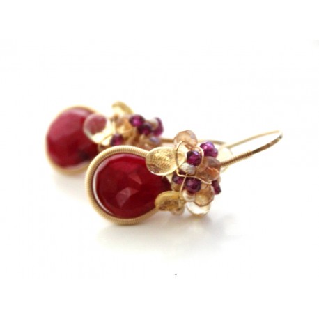 Ruby and Citrine Earrings