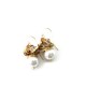 White Pearls and Honey Quartz Earrings