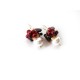 White Pearls and Garnet Earrings