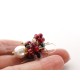 White Pearls and Garnet Earrings