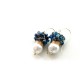 White Pearls and Blue Quartz Earrings