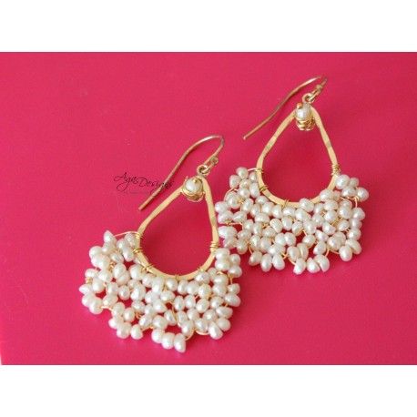 White Seed Pearls Earrings