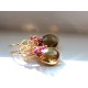 Smoky Quartz and Garnet Earrings
