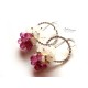 Pink Sapphire and Opal Earrings