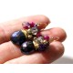 Peacock Pyrite and Ruby Earrings