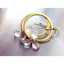 Rose Quartz Hoop Earrings