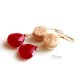 Druzy and Red Chalcedony Earrings