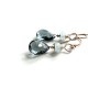 Aquamarine and Sapphire Quartz Earrings