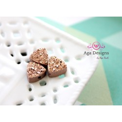 Triangle Druzy Stones with Hole Rose Gold 