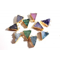 Druzy gold frame pendant TRIANGLE - Style 1 